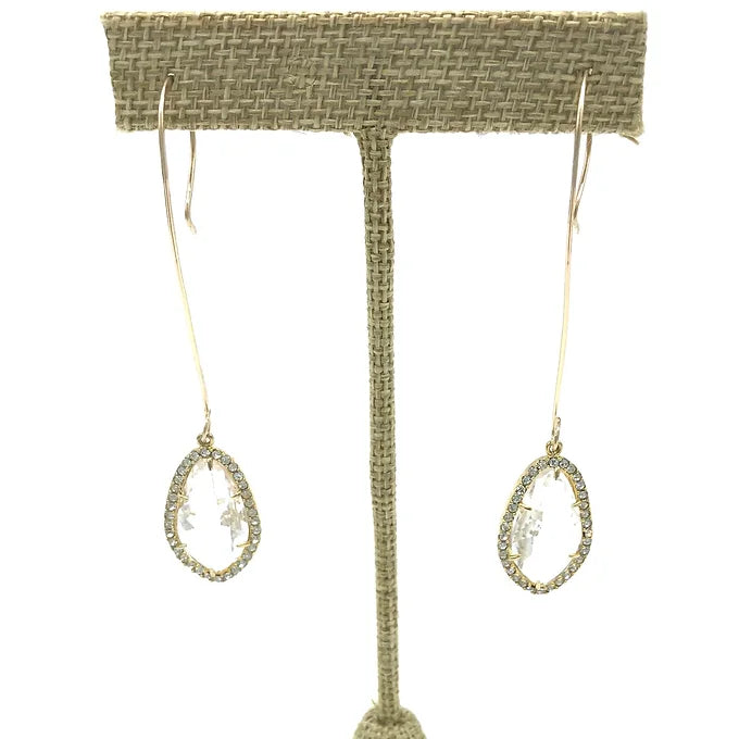 Crystal Quartz CZ drop earrings