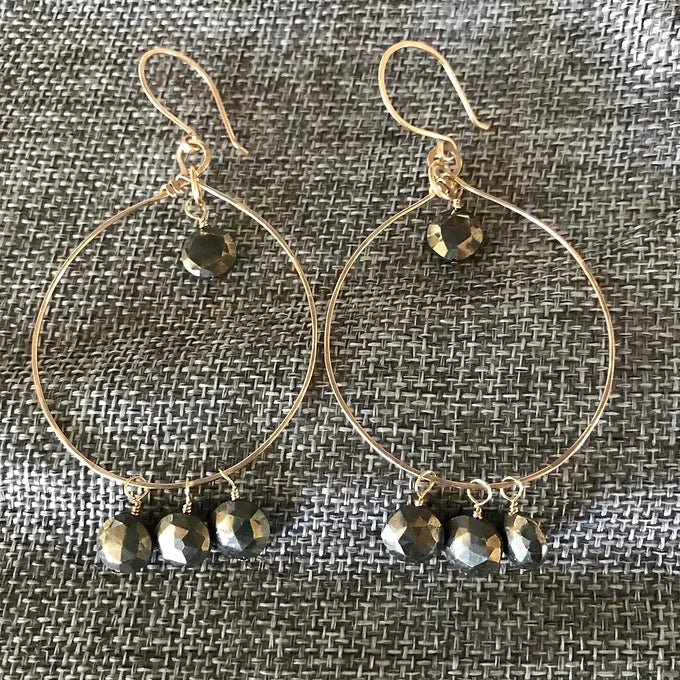 Danny Hoop Earrings- Pyrite