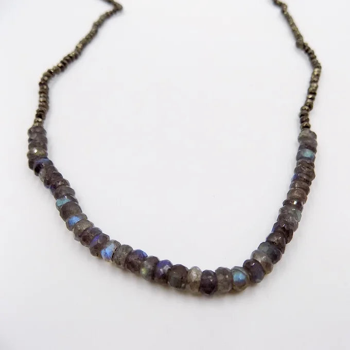 Pyrite & Labradorite Amphibian Necklace/Wrap Bracelet