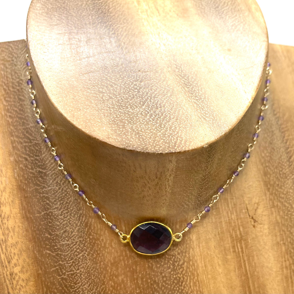 Oval Amethyst Choker Necklace