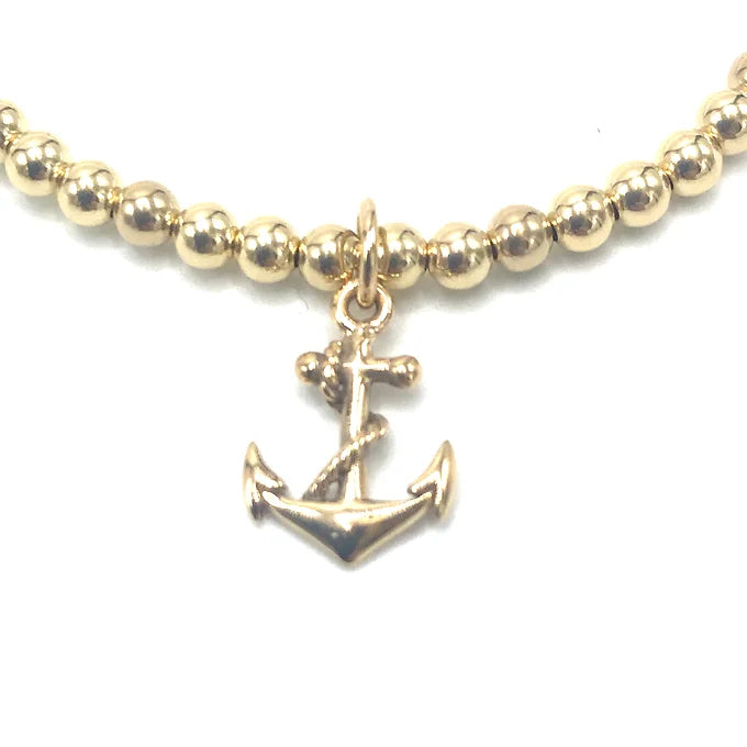 3mm Gold Ball Charm Bracelets