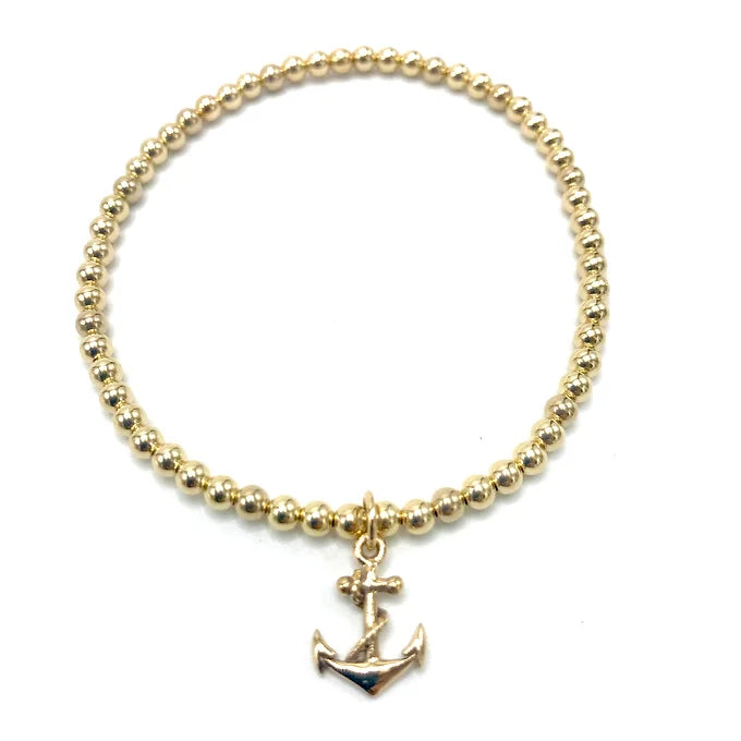 3mm Gold Ball Charm Bracelets