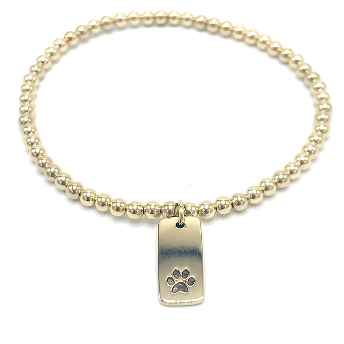 3mm Gold Ball Charm Bracelets