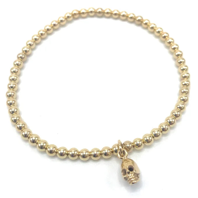 3mm Gold Ball Charm Bracelets