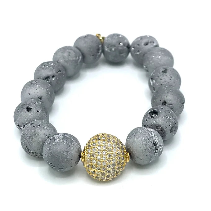 Silver Druzy Bracelet
