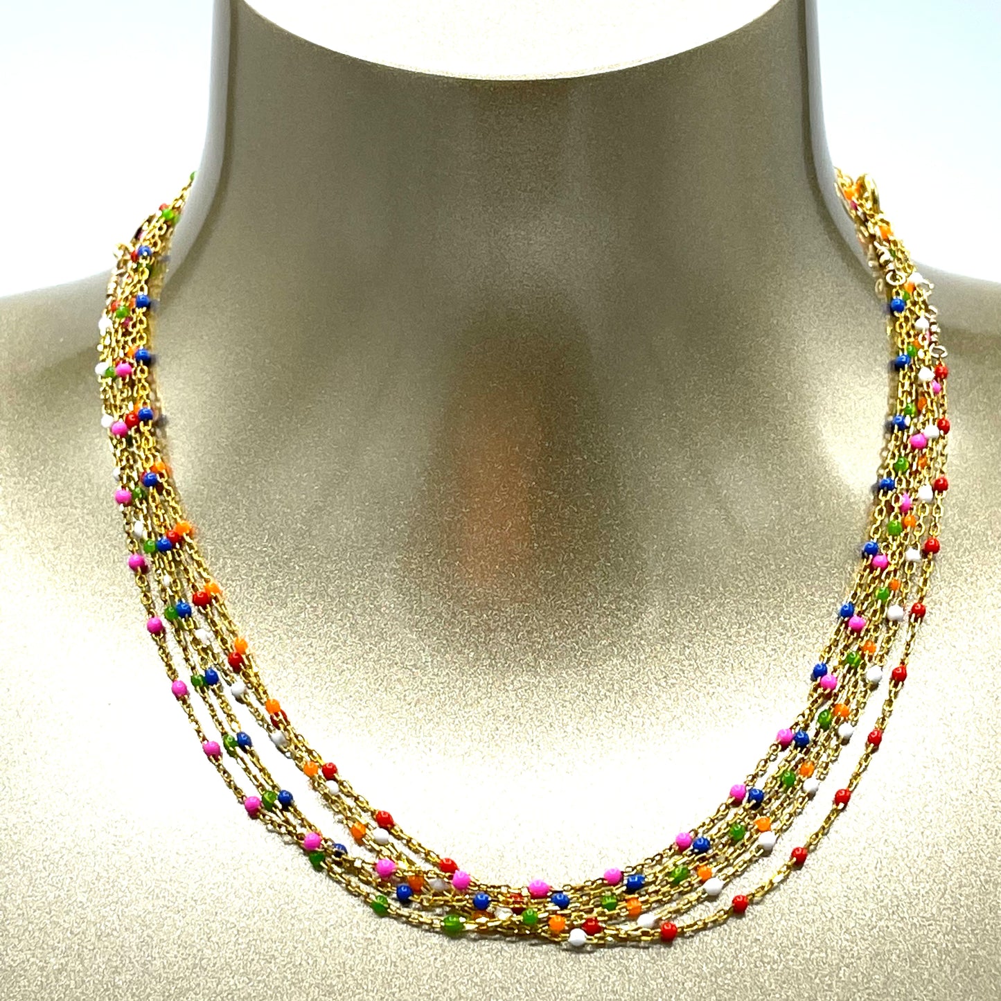 Bright Enamel Choker Necklace