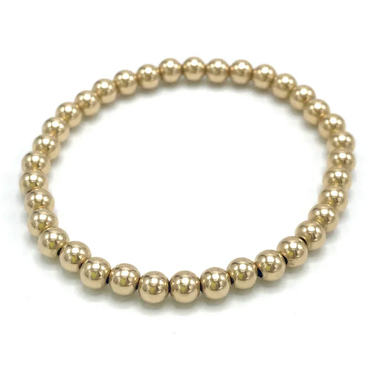 5mm 14K Gold Filled Beaded Bracelet