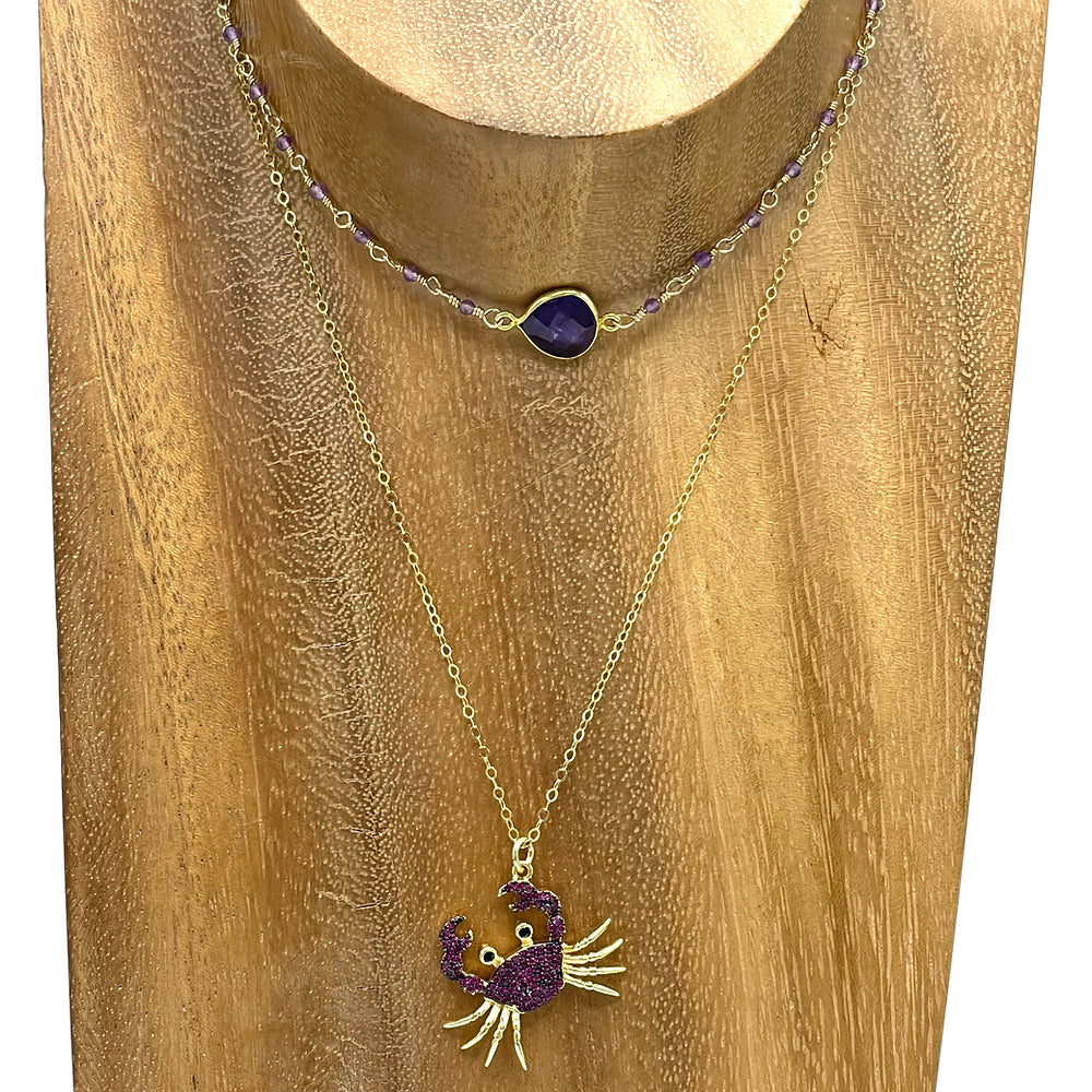 Oval Amethyst Choker Necklace