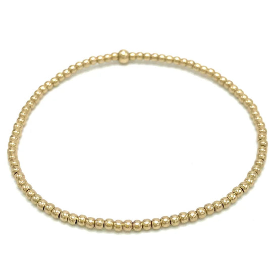 2mm 14K Gold Filled Beaded Bracelet