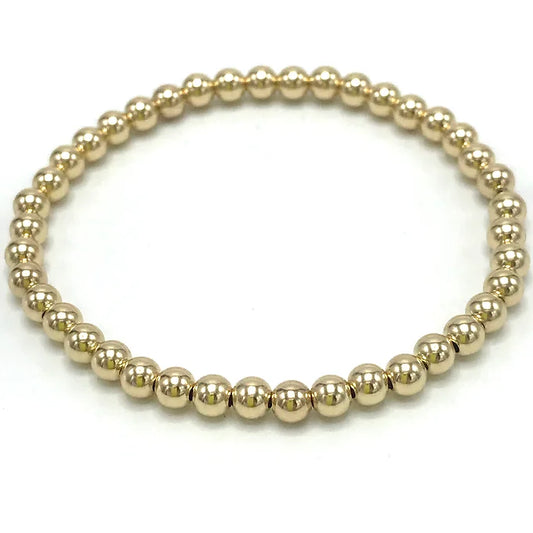 3mm 14K Gold Filled Beaded Bracelet
