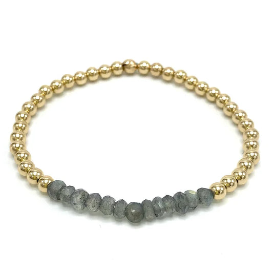Labradorite Gemstone 14K Gold Filled Beaded Bracelet