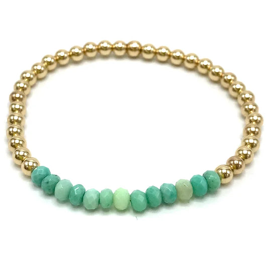 Chrysoprase Gemstone 14K Gold Filled Beaded Bracelet