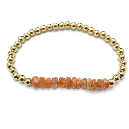 Sunstone 4mm GF Beaded Bracelet