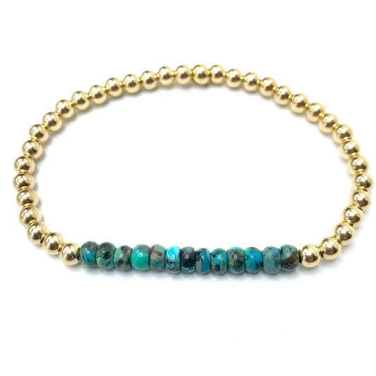 African Turquoise GF4MM Beaded Bracelet