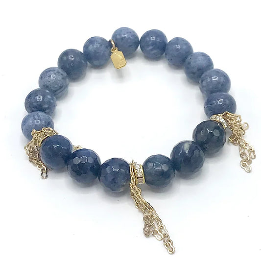 Dumortierite with blue Coral