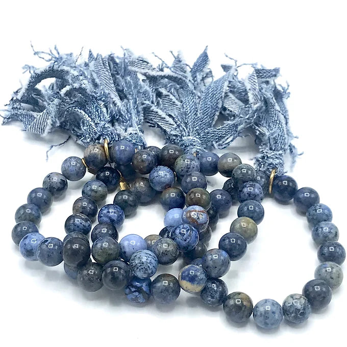Dumortierite and Denim Bracelet