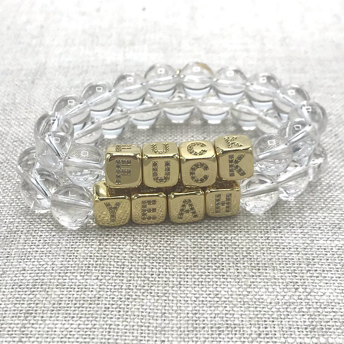 FUCK YEAH Crystal Quartz Bracelets set