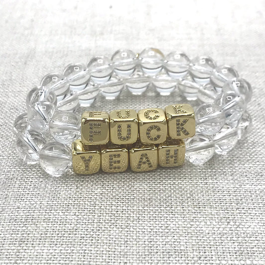 FUCK YEAH Crystal Quartz Bracelets set