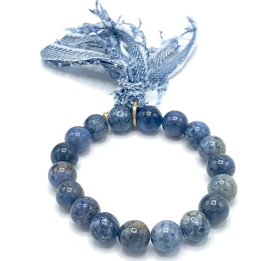 Dumortierite and Denim Bracelet