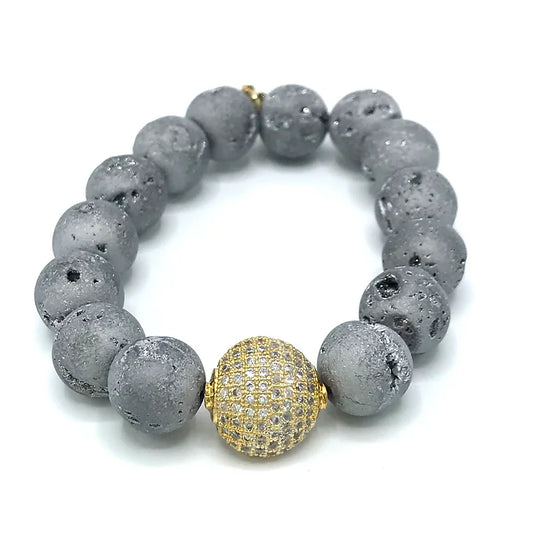 Silver Druzy Bracelet
