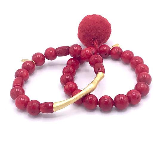 ( Sustainably sourced )Red Coral Bracelet Sets