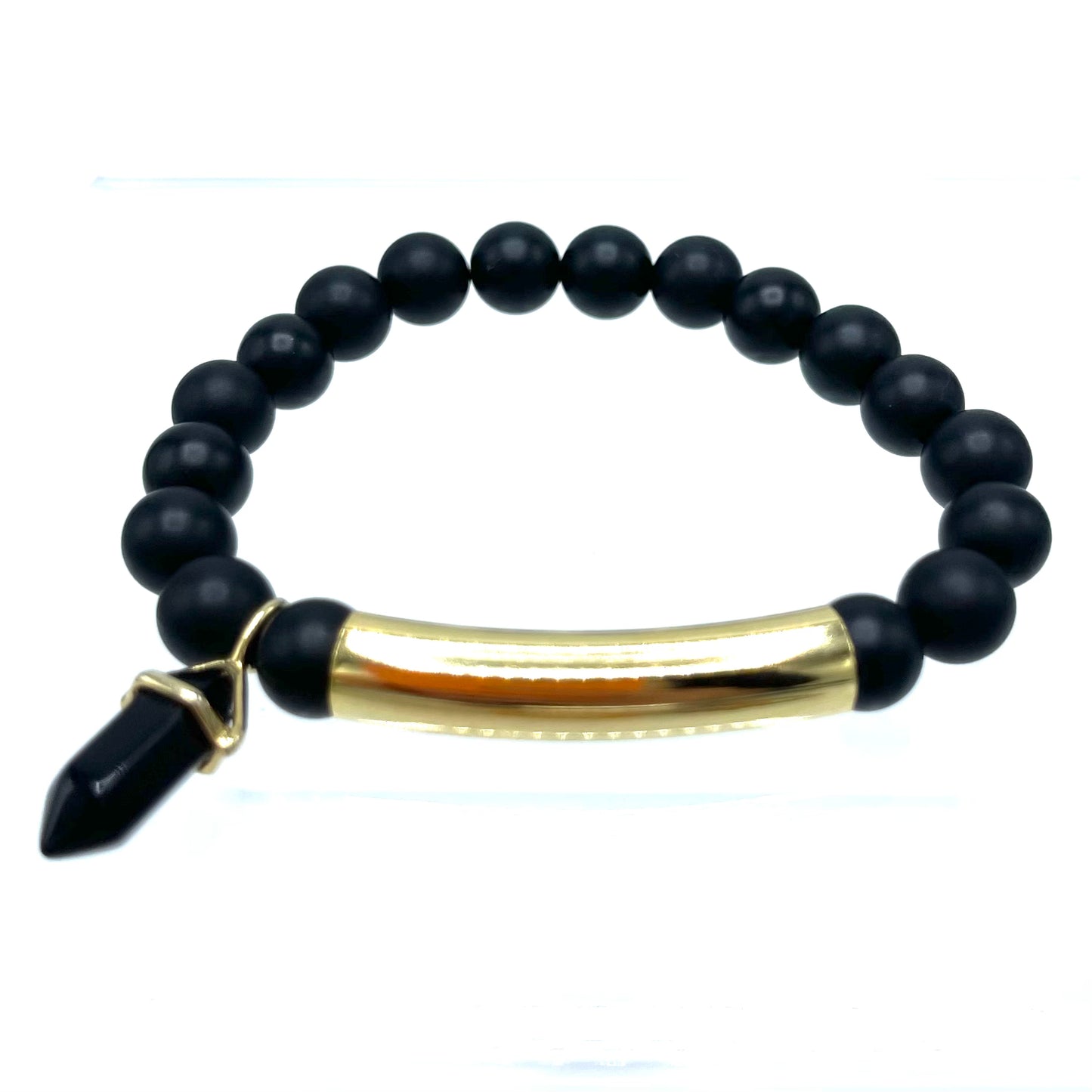 Black onyx dagger bracelet