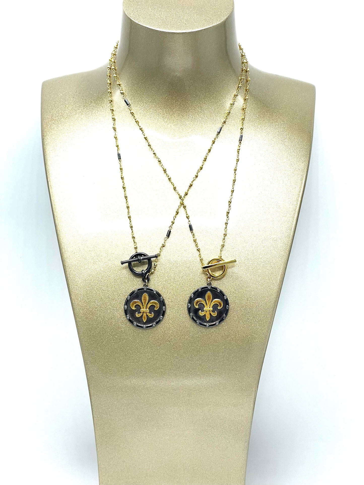 Fleur De Lis Coin Pendant Necklace