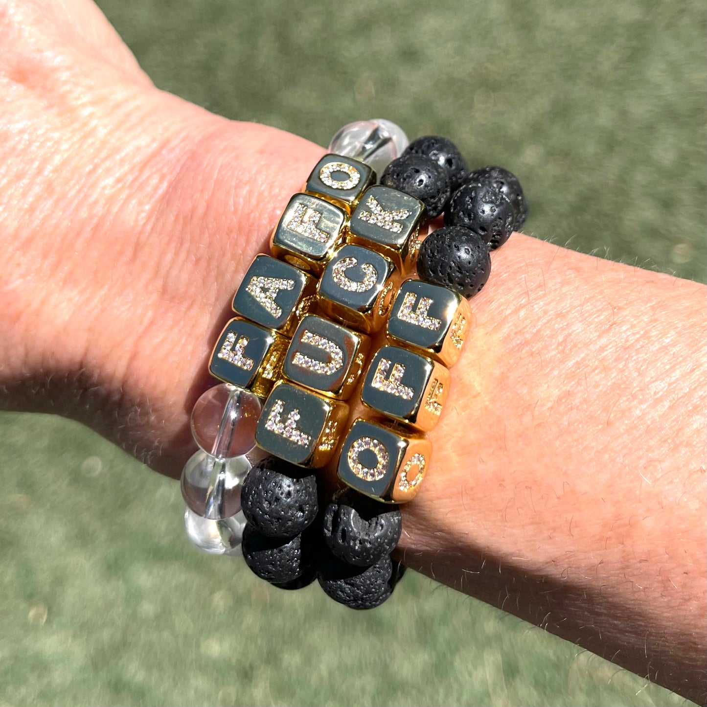 FUCK OFF Crystal Quartz Bracelets